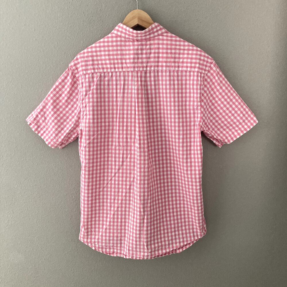 Vintage 1946 Pink Gingham Short Sleeve Button Front Oxford Shirt Medium - Picture 4 of 8